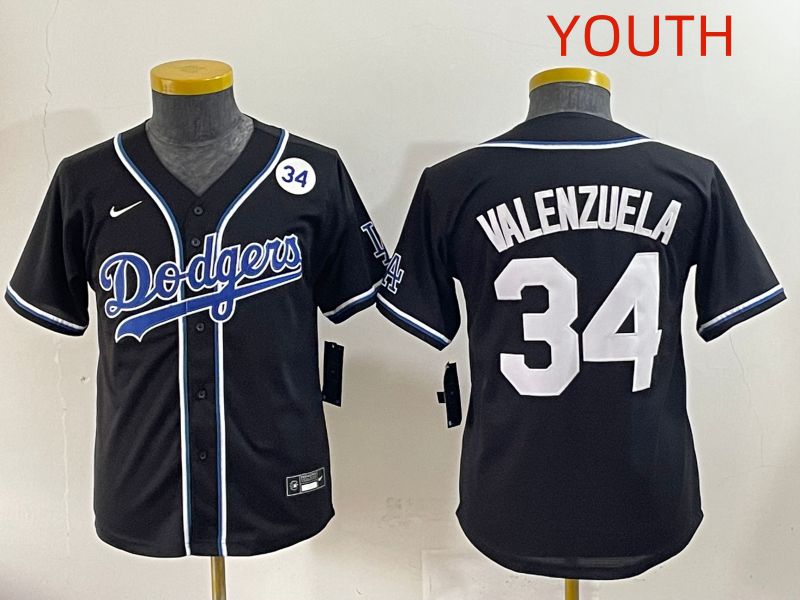 Youth 2025 Los Angeles Dodgers 34 Valenzuela Black Three generations Fashion Nike MLB Jersey style 10